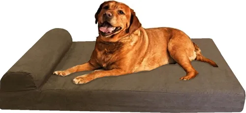 Vista 17 de Dogbed4less Cama ortopédica de espuma viscoelástica de gel prémium para perros extragrandes, forro impermeable y funda de gamuza color espresso
