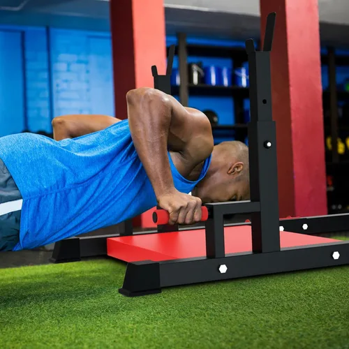 Vista 8 de VIVITORY Máquina de empuje de cadera, máquina de puente de glúteos, máquina de sentadillas Sissy con soporte para pesas, equipo de ejercicio