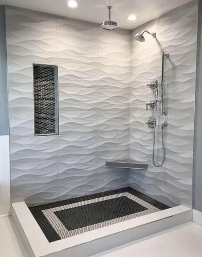 Vista 5 de Tamaño Personalizado Bordillo Superior de Ducha de Mármol Artificial Súper Blanco para Tablero Schluter Kerdi, Bordillo de Ducha Vevor, Sistemas