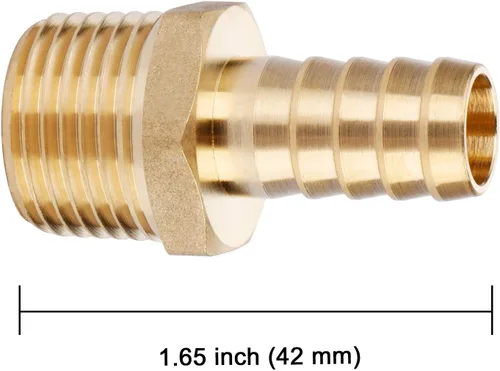 Vista 4 de U.S. Solid Accesorio de Manguera de Latón, Adaptador, Accesorios de Tubería Macho de Púa de 1/2" x 1/2" NPT
