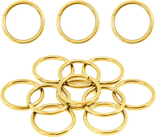 Vista 9 de Swpeet 60 anillos de metal multiusos de bronce resistentes de 3/2 pulgadas a 1.496 in para bolsas de hardware, anillos de mano, accesorios