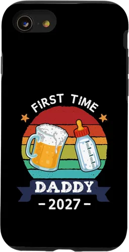 Vista 18 de First Time Daddy 2027 Funny Dad to Be Pregnancy Reveal Case for iPhone 16
