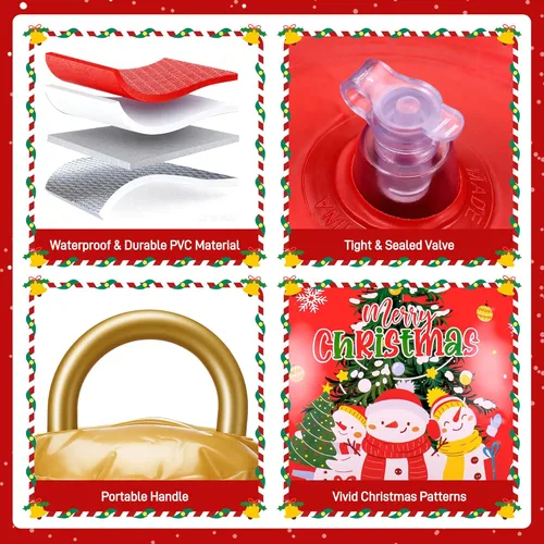 Vista 4 de 3 piezas de bolas gigantes inflables de Navidad de 24 pulgadas, grandes adornos navideños de PVC para exteriores, bolas grandes decorativas