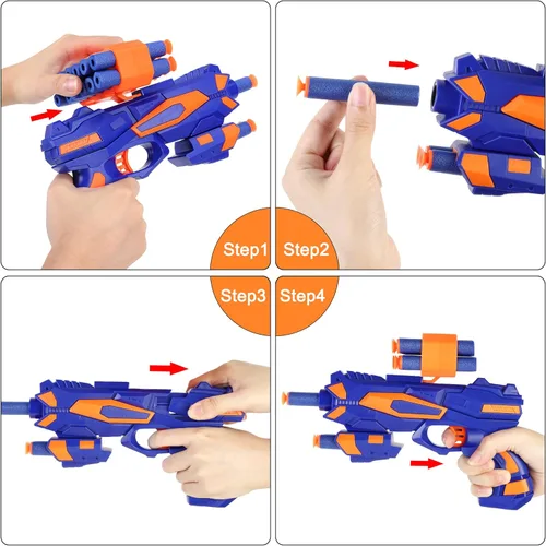 Vista 4 de Objetivo de disparo para Nerf con pistolas de juguete y dardos de espuma, juego de disparo digital mejorado con objetivo de práctica de pantalla