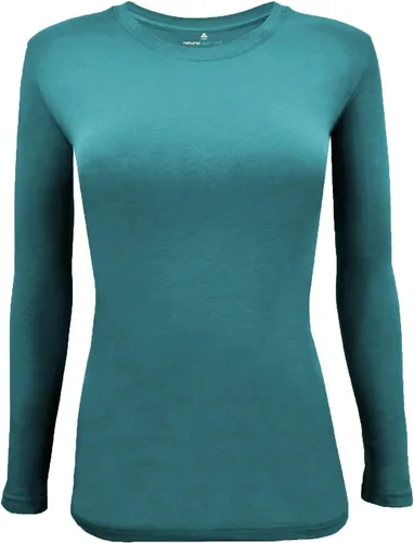 Vista 2 de Natural Uniforms Camiseta de manga larga con cuello redondo para mujer, paquete de 2 unidades, paquete múltiple de 2