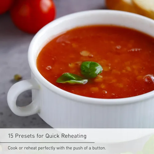 Vista 5 de Hornos microondas de encimera Panasonic, 0.9 pies cúbicos, 1000W, 15 ajustes de cocción automática, tecnología inversor para una cocción uniforme