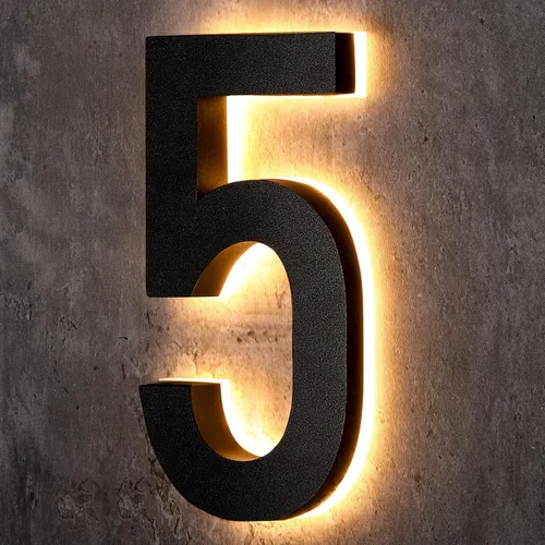 Vista 8 de ROCEEI Número de casa LED retroiluminado de 8 pulgadas 0-9 para exterior, impermeable, acero inoxidable, número de dirección de casa, grande