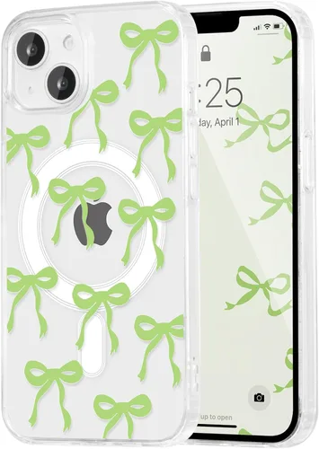 Vista 50 de UEEBAI - Funda magnética para iPhone 11, diseño de lazo, compatible con MagSafe, funda transparente delgada inalámbrica, antiamarilleo, a prueba