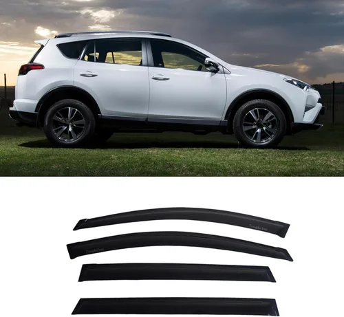 Vista 2 de Protectores de lluvia para ventana, deflectores de ventilación, viseras de ventana, montaje exterior para Toyota RAV4 SUV 2014 2015 2016 2017 2018 4