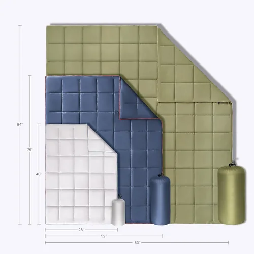 Vista 8 de Sonive Manta de 52 x 75 pulgadas, plegable y compacta, resistente a la intemperie, para exteriores, alternativa al plumón, para campamento, Verde