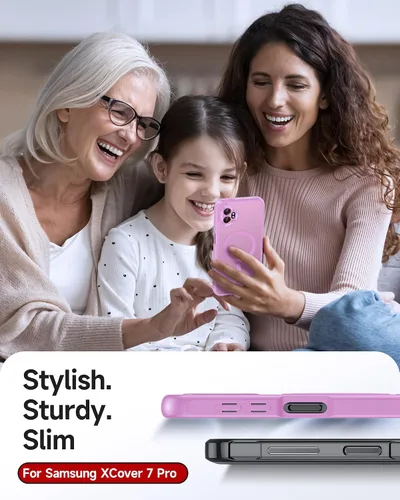 Vista 602 de LeYi Funda para teléfono Samsung-S23: protector de pantalla e imán MagSafe Púrpura