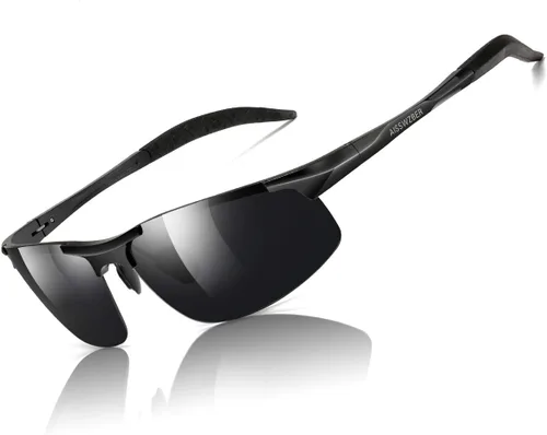 Gafas de sol polarizadas deportivas para hombre que conducen gafas de sol de protección UV con marco metálico para hombres 8177