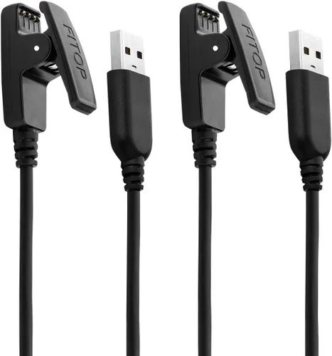 Paquete de 2 cables de carga compatibles con Garmin Lily/Lily2/Approach S20/G10 Forerunner 235/35/64/230/630/645/645 Music/735XT/Vivomove HR Watch