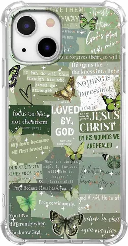 Vista 147 de Cubierta de Teléfono con Versículos de la Biblia y Citas Cristianas de Jesús en Collage, Funda Protectora Suave de TPU de Moda para iPhone 16 Pro, #1