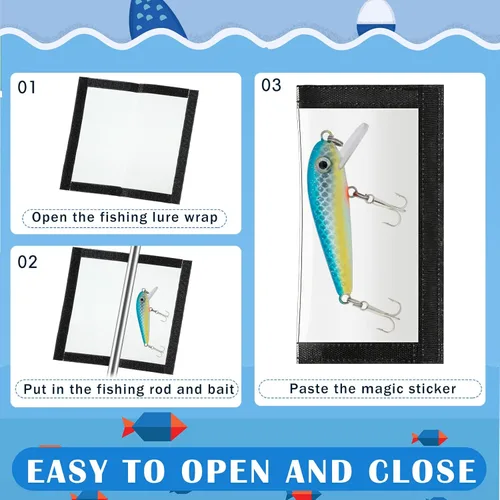 Vista 4 de Geosar 20 fundas para señuelos de pesca, cubiertas de señuelos de PVC transparente, cubiertas de anzuelos de pesca, cubiertas de gancho de pesca