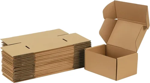 Trwcrt Cajas de envío 6x4x3 Juego de 20, cajas de cartón corrugado para embalaje de pequeñas empresas, color marrón