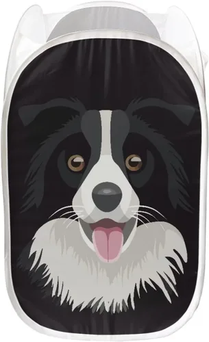 Vista 9 de Forchrinse Cesta de lavandería plegable de malla con estampado de corazón negro, cesta de tela para almacenamiento de juguetes, para habitación