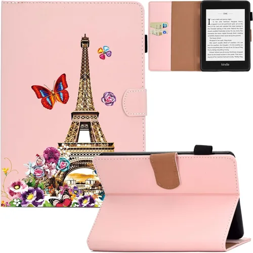 Vista 10 de Funda para Kindle Paperwhite, de piel sintética, con ranuras para tarjetas, con tapa de apagado y encendido automático para Amazon Kindle Paperwhite