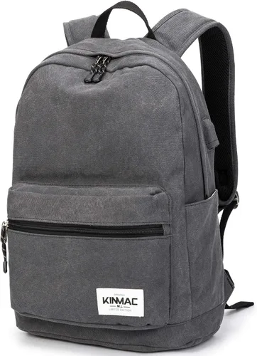 Vista 11 de Kinmac Mochila resistente al agua para laptop con puerto de carga USB para laptop de hasta 15.6 pulgadas (bordado)