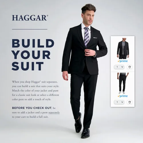 Vista 5 de Haggar JMH Premium Stretch Classic Fit Traje Separates - Pantalones y chaquetas