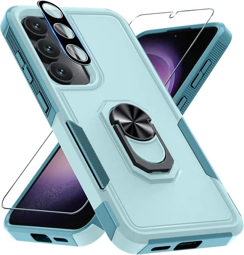 Vista 15 de Compatible con Samsung Galaxy S24/S25 Funda con Protector de Pantalla de Vidrio Templado, Resistente a Prueba de Golpes de Servicio Pesado Funda