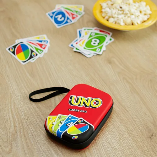 Vista 4 de Klein UNO: Bolsa de Transporte - Contiene Cartas del Juego Uno, Guarda las Instrucciones del Juego en el Compartimento de Malla, Estuche Resistente