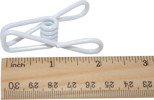 Vista 3 de 30 clips blancos de viruta de 2 pulgadas, revestimiento de PVC, alta elasticidad, alfileres de ropa, clips para alimentos y clips para bolsas
