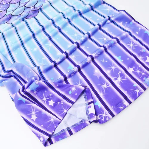 Vista 6 de Camisón de princesa para niñas, vestido de pijama de algodón con mangas de unicornio y gato