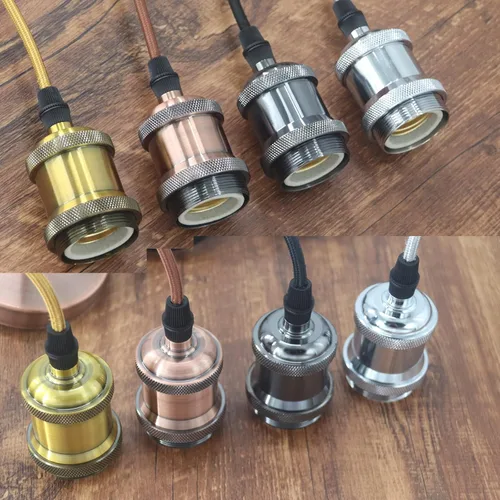 Vista 7 de Rextin Juego de 2 enchufes de luz colgante LED vintage E26 /E27 de 3.9 ft, kit de cable de luz colgante ajustable de cerámica para bombilla colgante