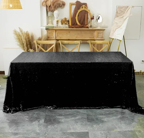 Vista 30 de Mantel de lentejuelas de 60 x 102 pulgadas, azul bebé, para boda, fiesta, despedida de soltera, rectangular