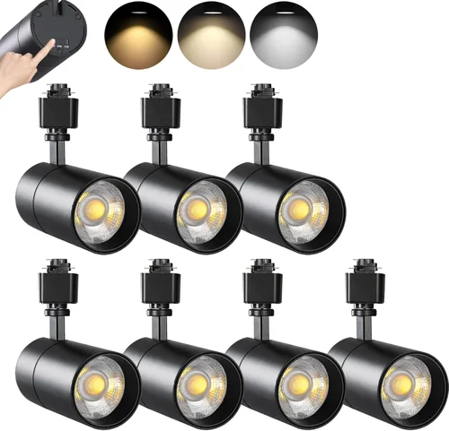 VANoopee Paquete de 7 cabezales de iluminación de riel de 3 colores, 20 W H, regulables, sin parpadeo, accesorios de iluminación LED brillantes para
