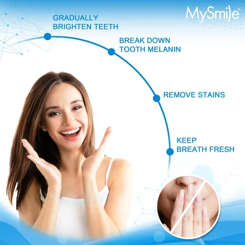 Vista 8 de MySmile Polvo blanqueador de dientes para blanquear los dientes, pasta de dientes en polvo natural blanqueador de dientes, polvo de limpieza dental