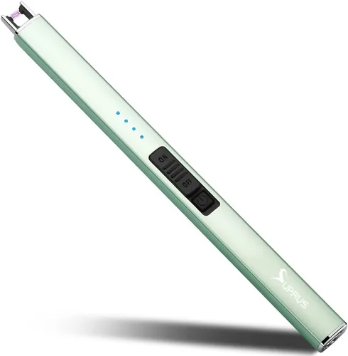 Vista 15 de SUPRUS Encendedor eléctrico de arco resistente al viento, sin llama, recargable por USB, con bloqueo de seguridad para velas, barbacoa, camping