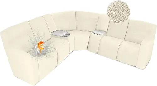 Vista 86 de ALIECOM Fundas 100% impermeables para sofá seccional reclinable, forma de L, elásticas, para esquina, funda para sofá seccional reclinable, lavable