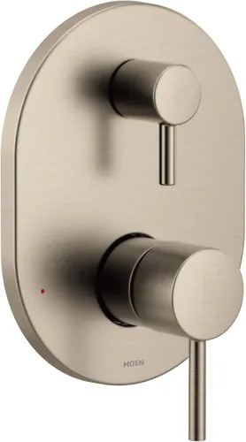 Vista 9 de Moen Align Moldura de ducha de 2 manijas de oro cepillado M-CORE Serie 3 con válvula de transferencia integrada, requiere válvula, UT3290BG