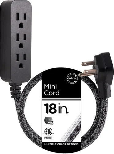 Vista 12 de Cable de extensión para estación de carga de USB Cordinate 41691, de diseño, conector múltiple con protección de sobrecarga eléctrica 2 tomas