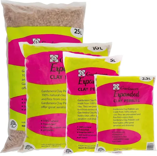 Vista 6 de Gardenera Guijarros de arcilla expandida para plantas – Bolas de LECA de 4mm-16mm Arcilla Hydroton 100% natural para drenaje, hidroponía
