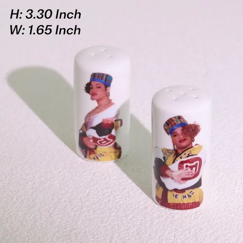 Vista 2 de Juego de saleros y pimenteros de cerámica, bonito salero y pimentero para decoración de mesa de cocina, dispensador de sal y pimienta estilo vintage