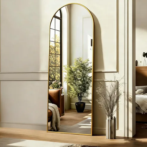 Vista 18 de Simple Deluxe Espejo arqueado de longitud completa, espejos de piso grandes de 64 x 21 pulgadas, para pared, puerta, dormitorio, baño, sala de estar