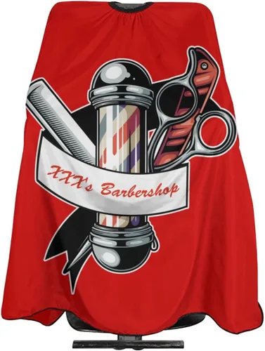 Vista 11 de Capa de peluquero personalizada, Capa de salón para corte de pelo personalizada para hombres