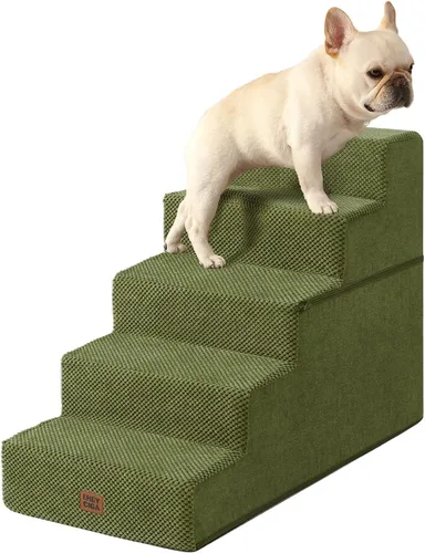 Vista 52 de EHEYCIGA Escaleras para perros pequeños de 16.5" de altura, escalones de 3 peldaños extra anchos para perros para sofá y silla, escalones para 2-Gris