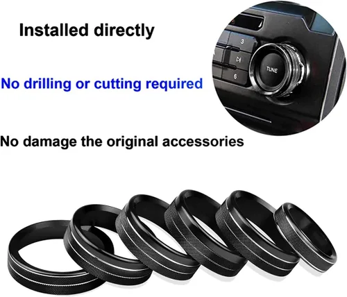 Vista 3 de Cubierta de perilla para interruptor de control de clima F150 AC/remolque/4WD/VOL/botón de afinación interior consola central accesorios compatibles