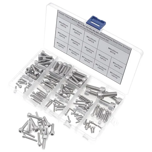 Vista 2 de Kit surtido de tornillos de cabeza hexagonal de acero inoxidable M2.5 M3 M4 M5 M6 M8 304
