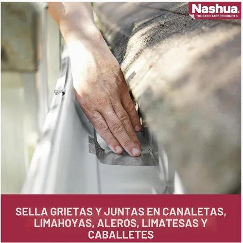 Vista 5 de Nashua cinta de aluminio para reparaciones impermeables, de 48 mm de ancho, 11 ml de grosor y 10 mm de longitud