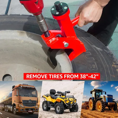 Vista 4 de BESTOOL Separador de Talón Neumático, Cambio de Neumáticos sin Esfuerzo para Automóviles, Camiones y Más (Rojo)