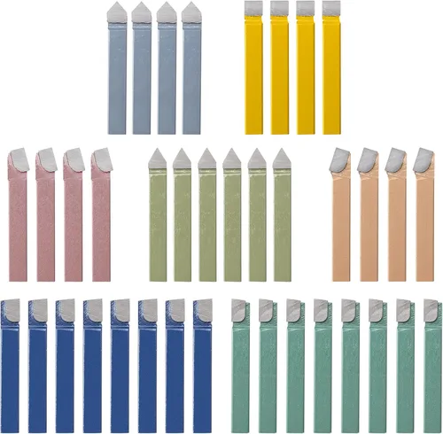 Vista 10 de Herramientas de torno de metal de 1/4 pulgadas - 10 herramientas de corte con punta de carburo, juego de corte de brocas C6, para torneado de torno