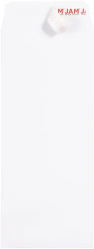 Vista 2 de JAM PAPER #14 Policy - Sobres comerciales de catálogo de extremo abierto con cierre de despegar y sellar, 5 x 11 1/2, color blanco, paquete de 25