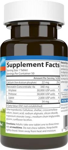 Vista 2 de Carlson - Enzimas digestivas naturales, ayuda digestiva #34 con proteasa, amilasa y lipasa, soporte digestivo, absorción de nutrientes y bienestar