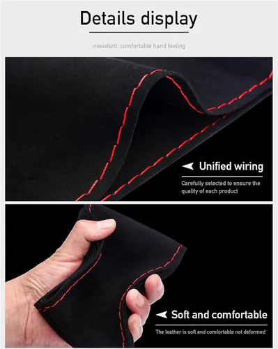 Vista 7 de Steering Wheel Cover for Buick Sailfor Opel Astra G H for Opel Zafira A Car Steering Wheel Cover Customized Black Genuine Leather Braid Car