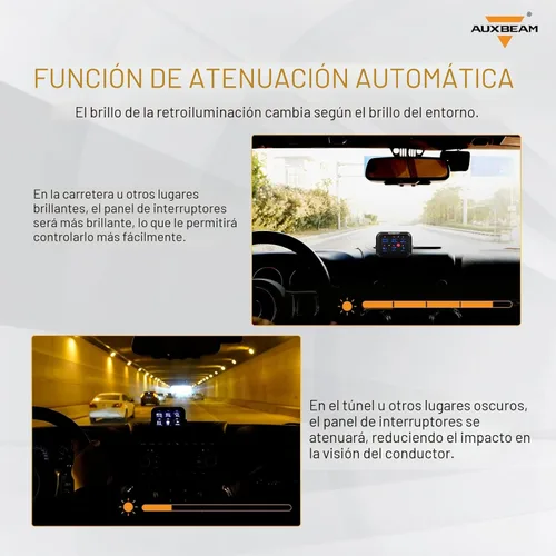 Vista 4 de Auxbeam Panel de interruptor de 6 bandas BC60, caja de sistema de relé de control de circuito universal con interruptor LED de encendido y apagado